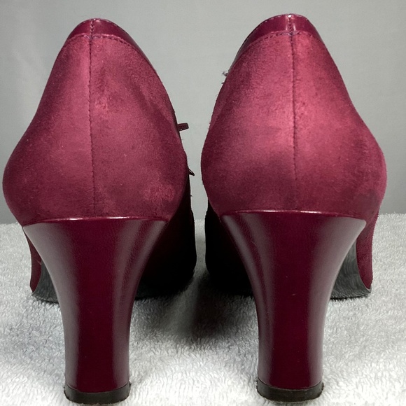 Naturalizer Suede Mary Jane Maroon Heels - SZ 9 - Picture 5 of 13